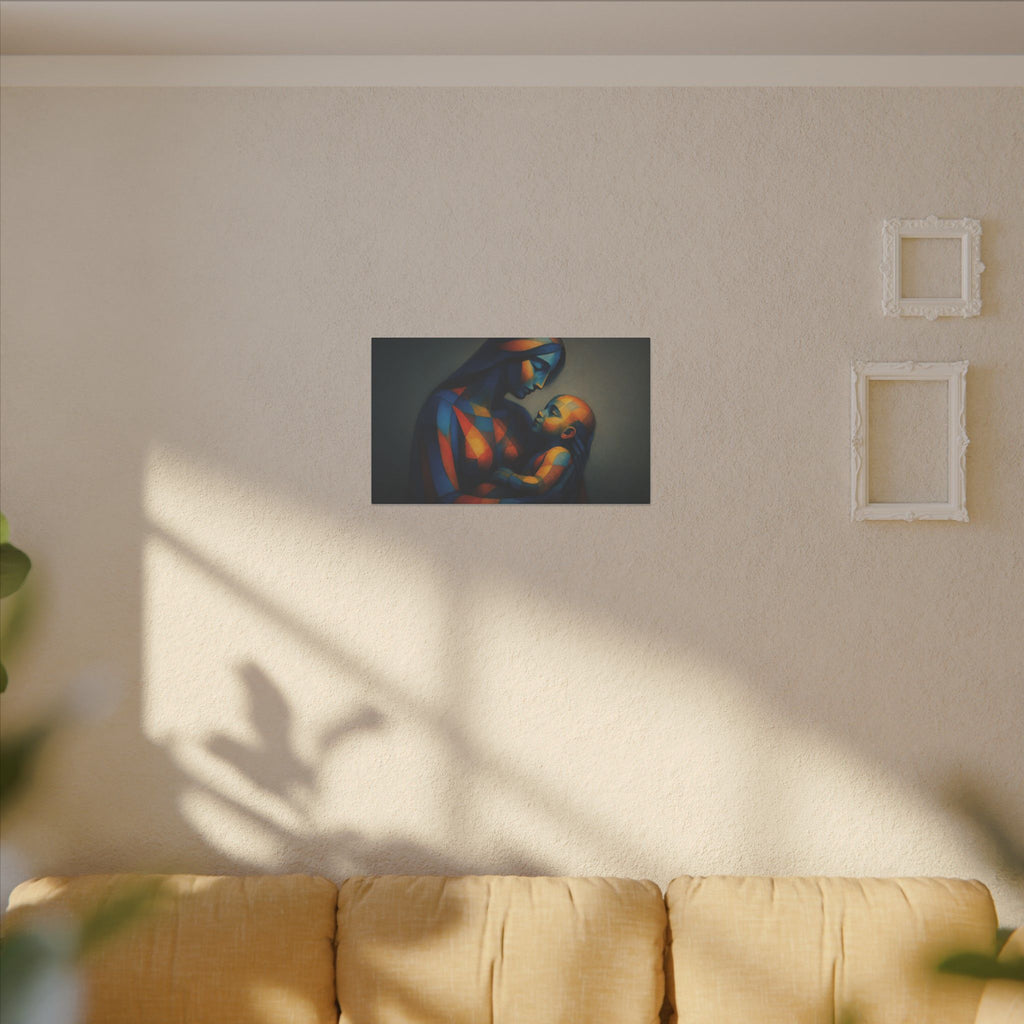 Held in Light – Abstract Mother and Child Canvas Print