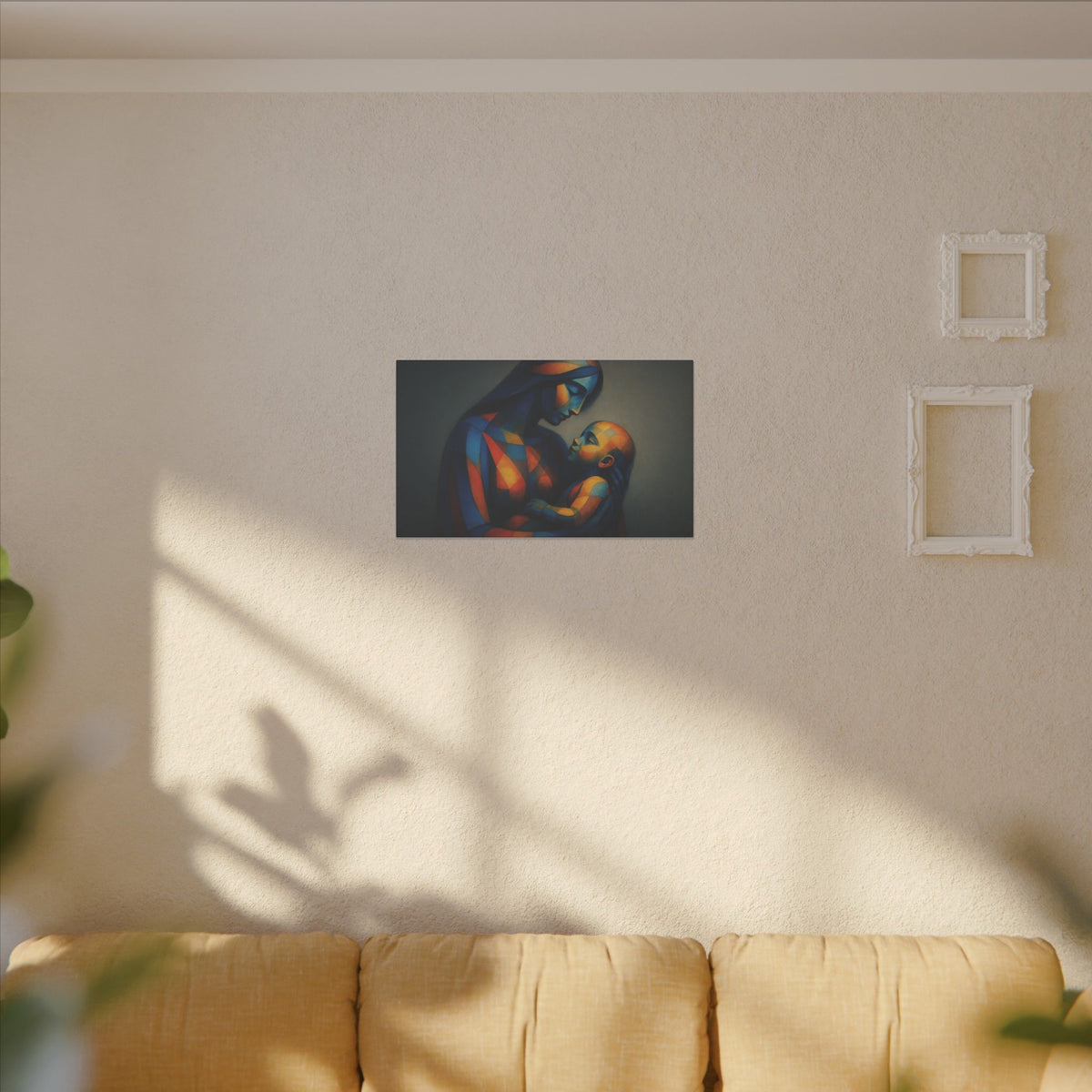 Held in Light – Abstract Mother and Child Canvas Print