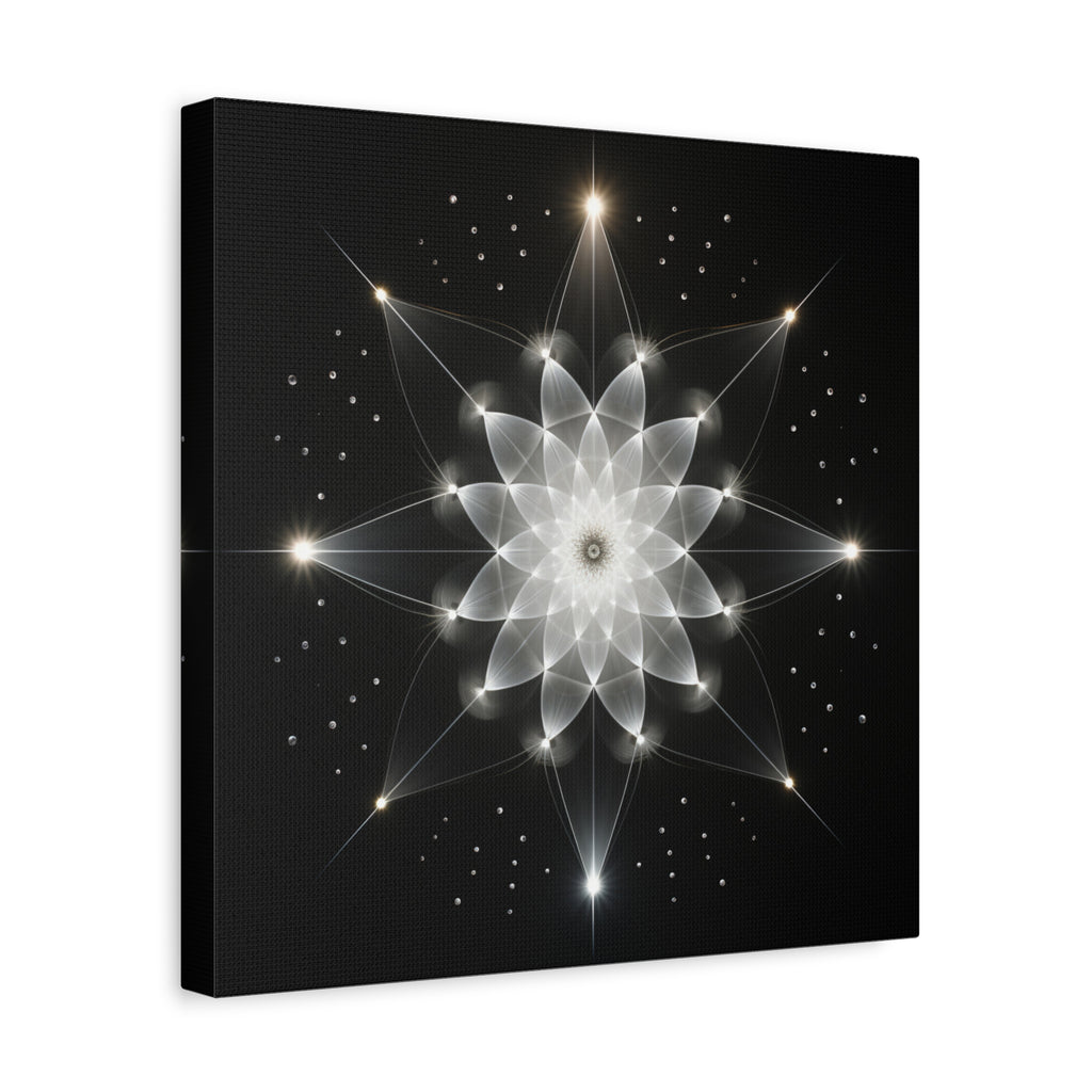 Constellation in Bloom — Monochrome Sacred Geometry Wall Art
