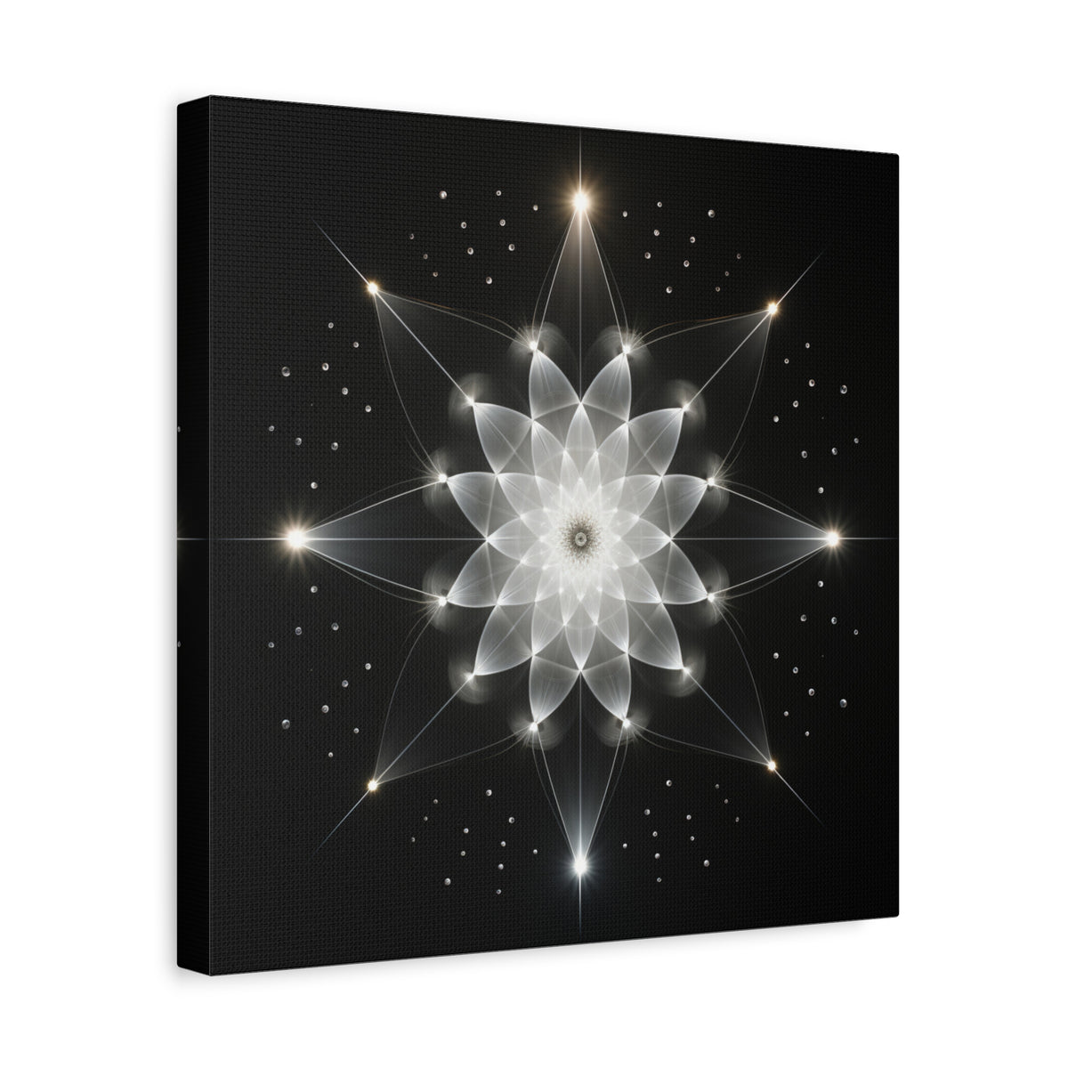 Constellation in Bloom — Monochrome Sacred Geometry Wall Art