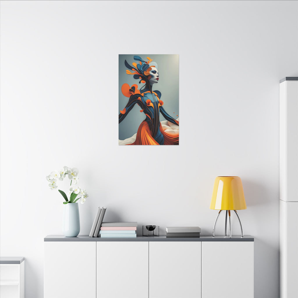 Dressed for Another World – Futuristic Fashion Portrait Canvas Print