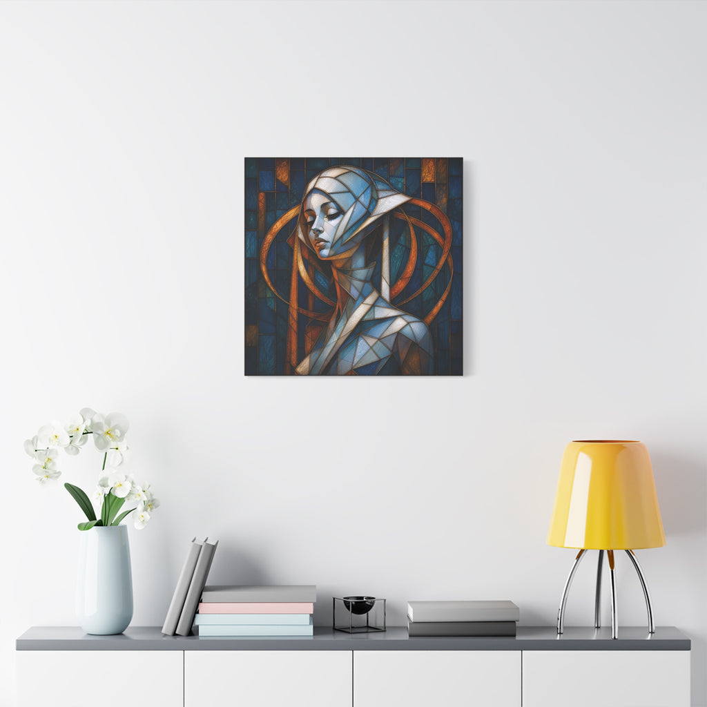 Cathedral of Her Own — Modern Stained Glass Woman Portrait Art