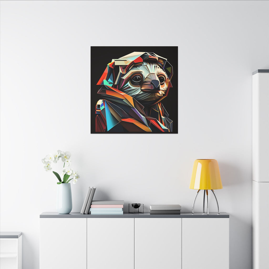 Master of Eventually – Geometric Sloth Portrait Canvas Print