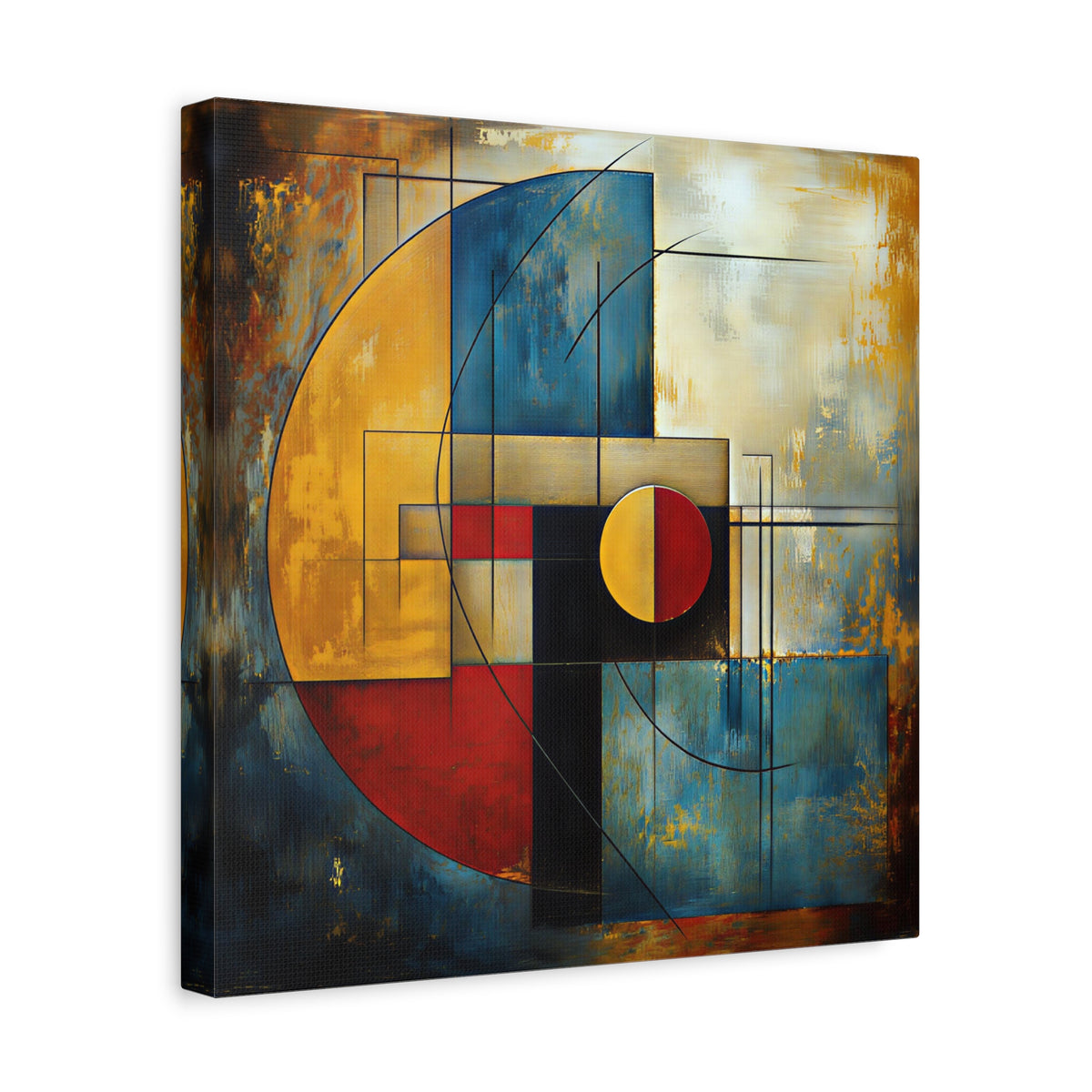 Golden Equilibrium — Geometric Abstract Fine Art Print