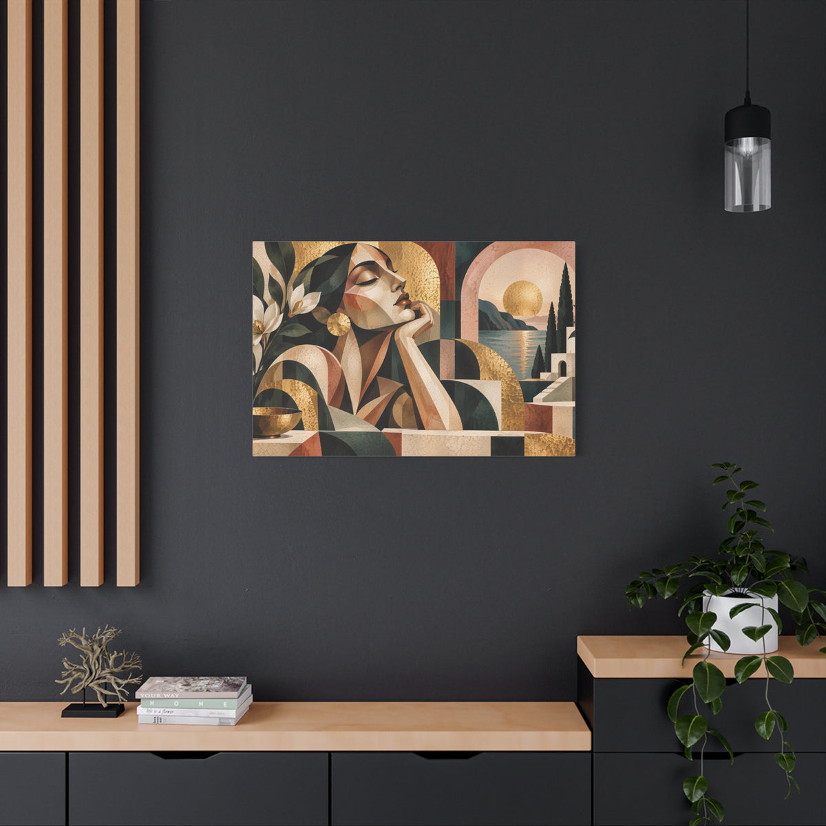 Mediterranean Reverie — Cubist Botanical Portrait Wall Art