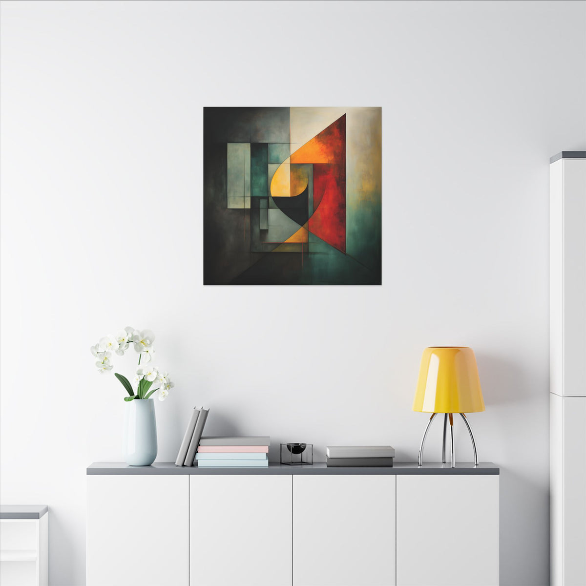 Ember Geometry – Modern Abstract Geometric Canvas Print