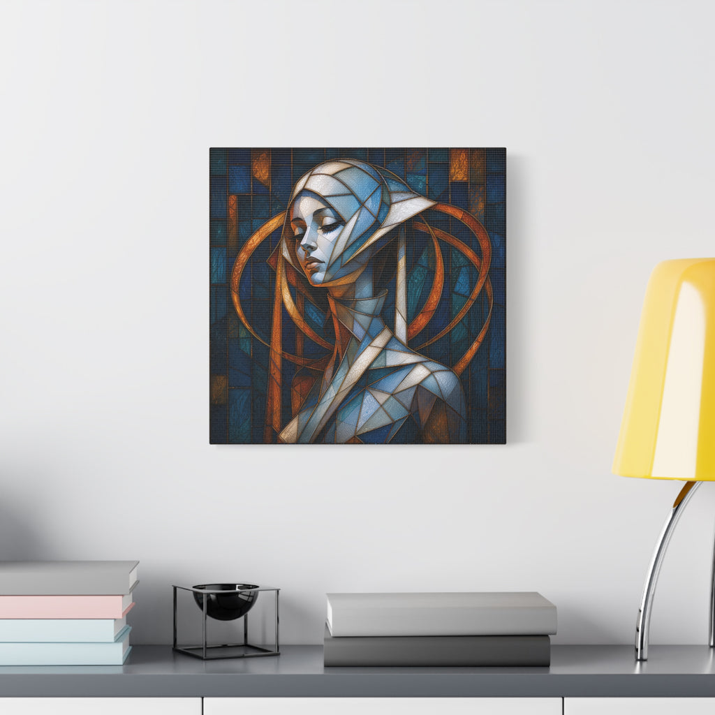 Cathedral of Her Own — Modern Stained Glass Woman Portrait Art