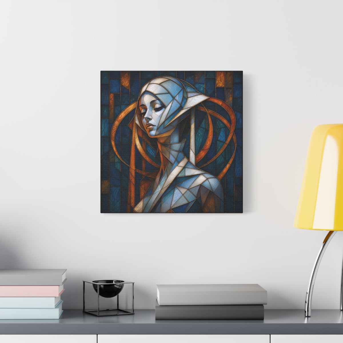 Cathedral of Her Own — Modern Stained Glass Woman Portrait Art