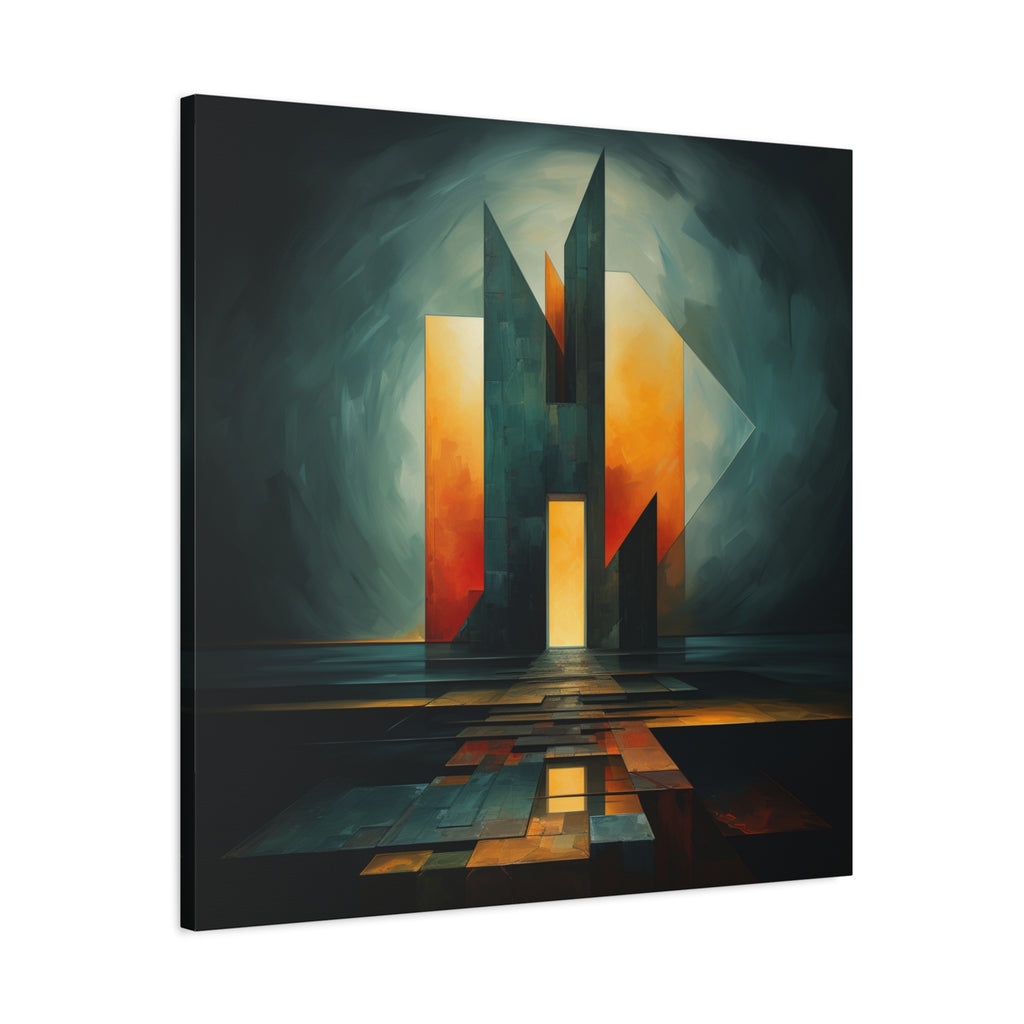Temple of Arrival — Futuristic Architectural Abstract Wall Art