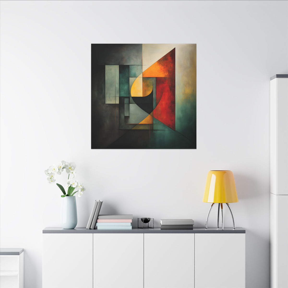 Ember Geometry – Modern Abstract Geometric Canvas Print