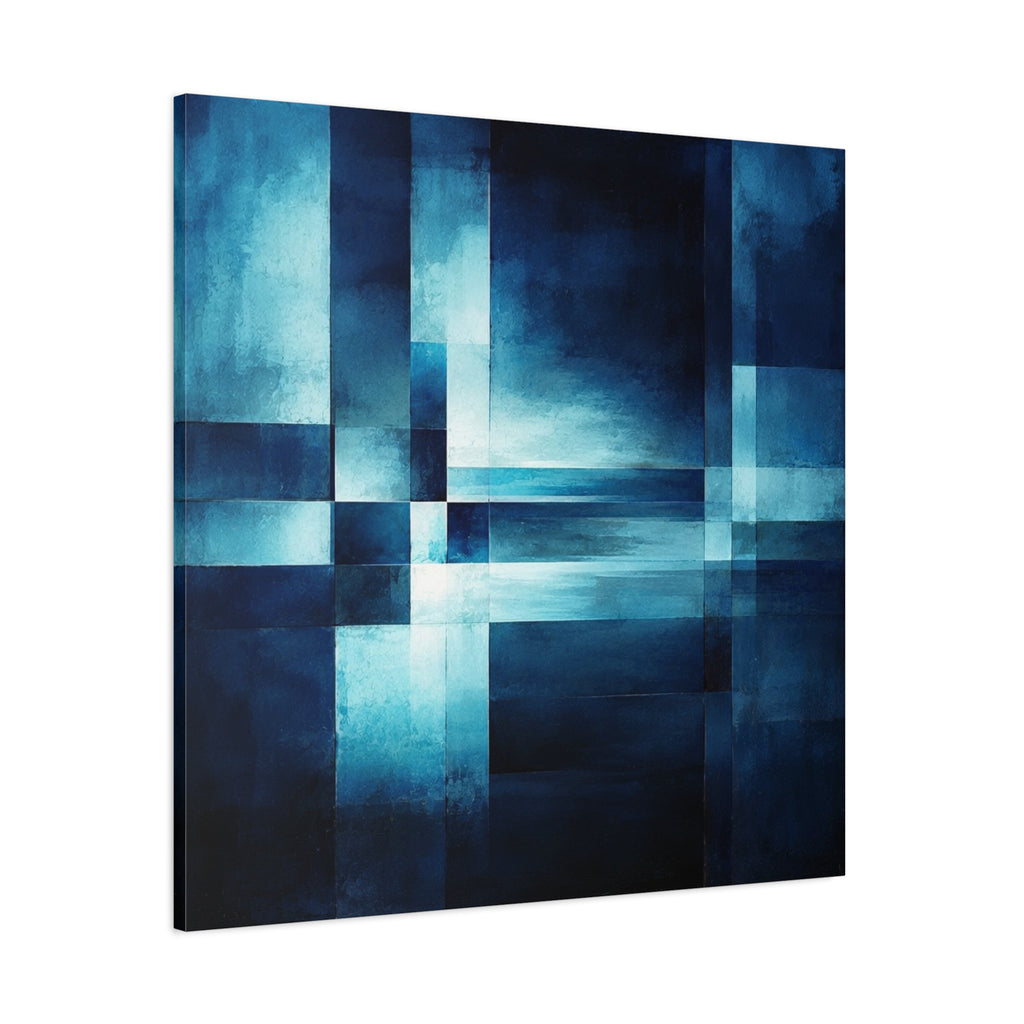 Blue Interval — Geometric Nocturne Abstract Fine Art Print