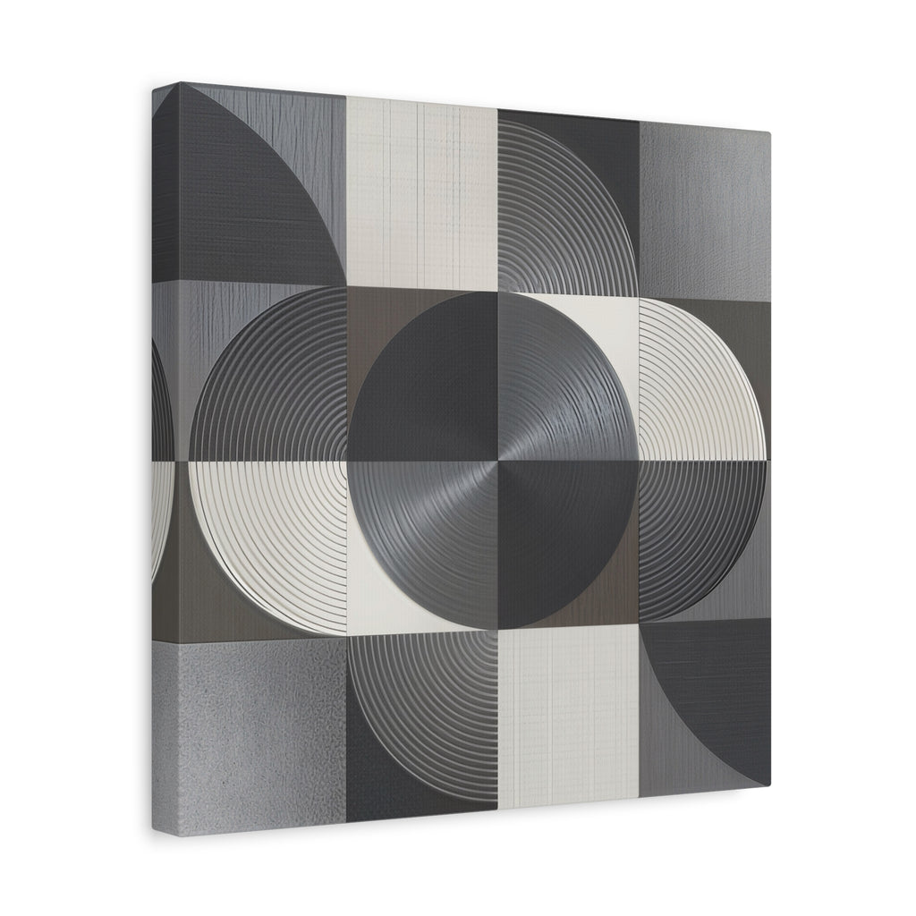 Measured Silence – Monochrome Geometric Circle Canvas Print