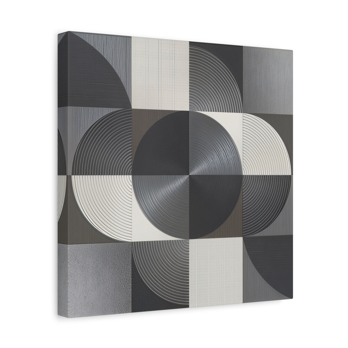 Measured Silence – Monochrome Geometric Circle Canvas Print
