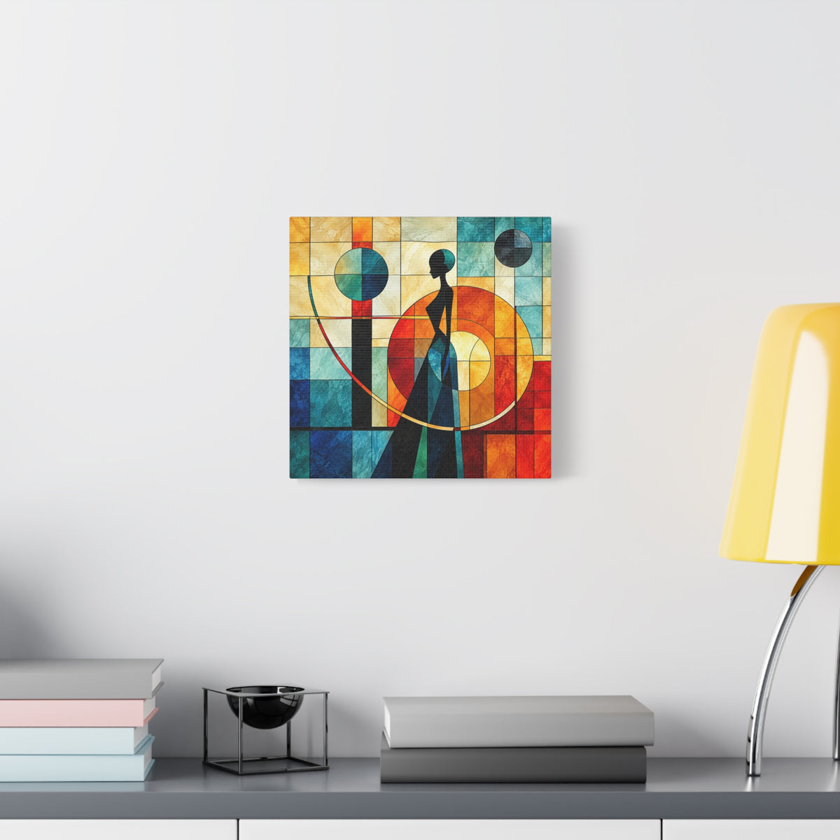 Poise in Motion — Art Deco Stained Glass Woman Canvas