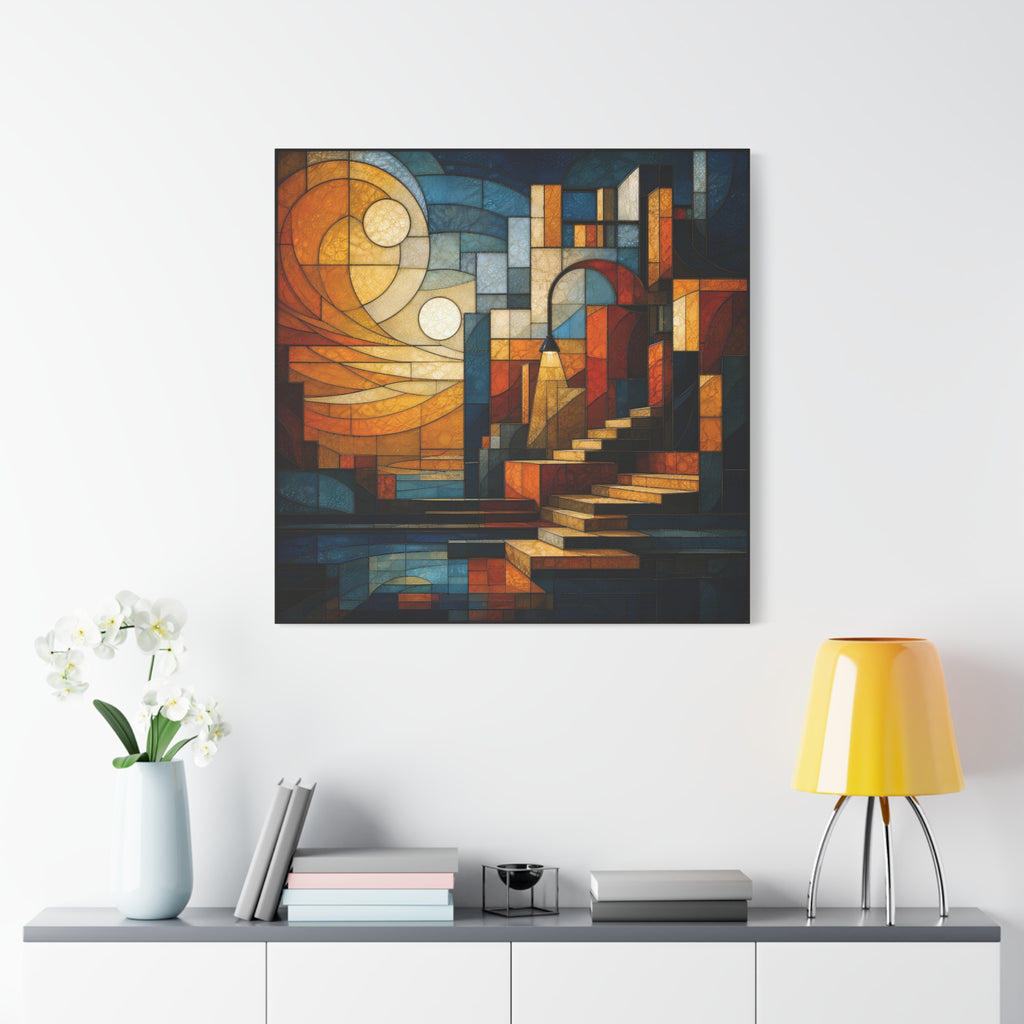 The Way Forward — Modern Architectural Stained Glass Abstract Wall Art