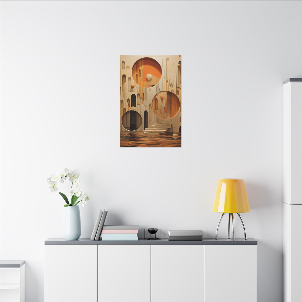 Rooms Beyond Time – Surreal Architectural Abstract Canvas Print