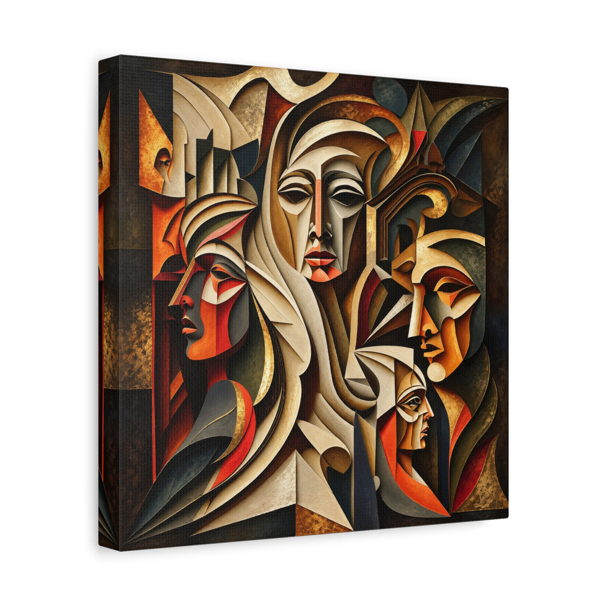 Ancestral Protectors | Cubist Spiritual Wall Art