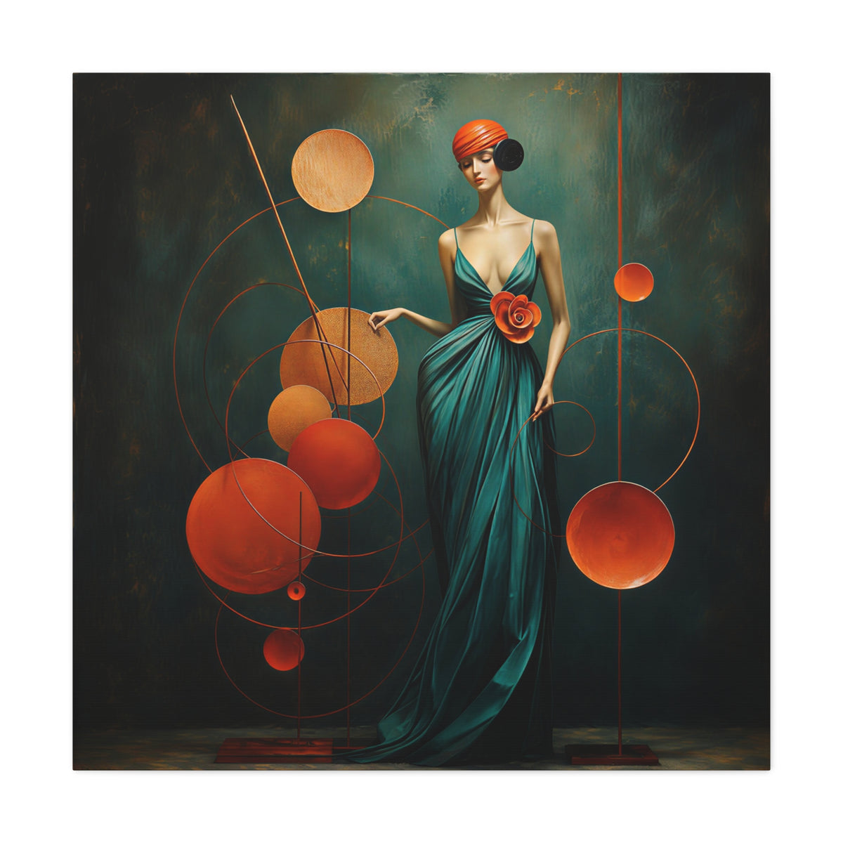 The Geometry of Grace — Art Deco Fashion Portrait Fine Art Print