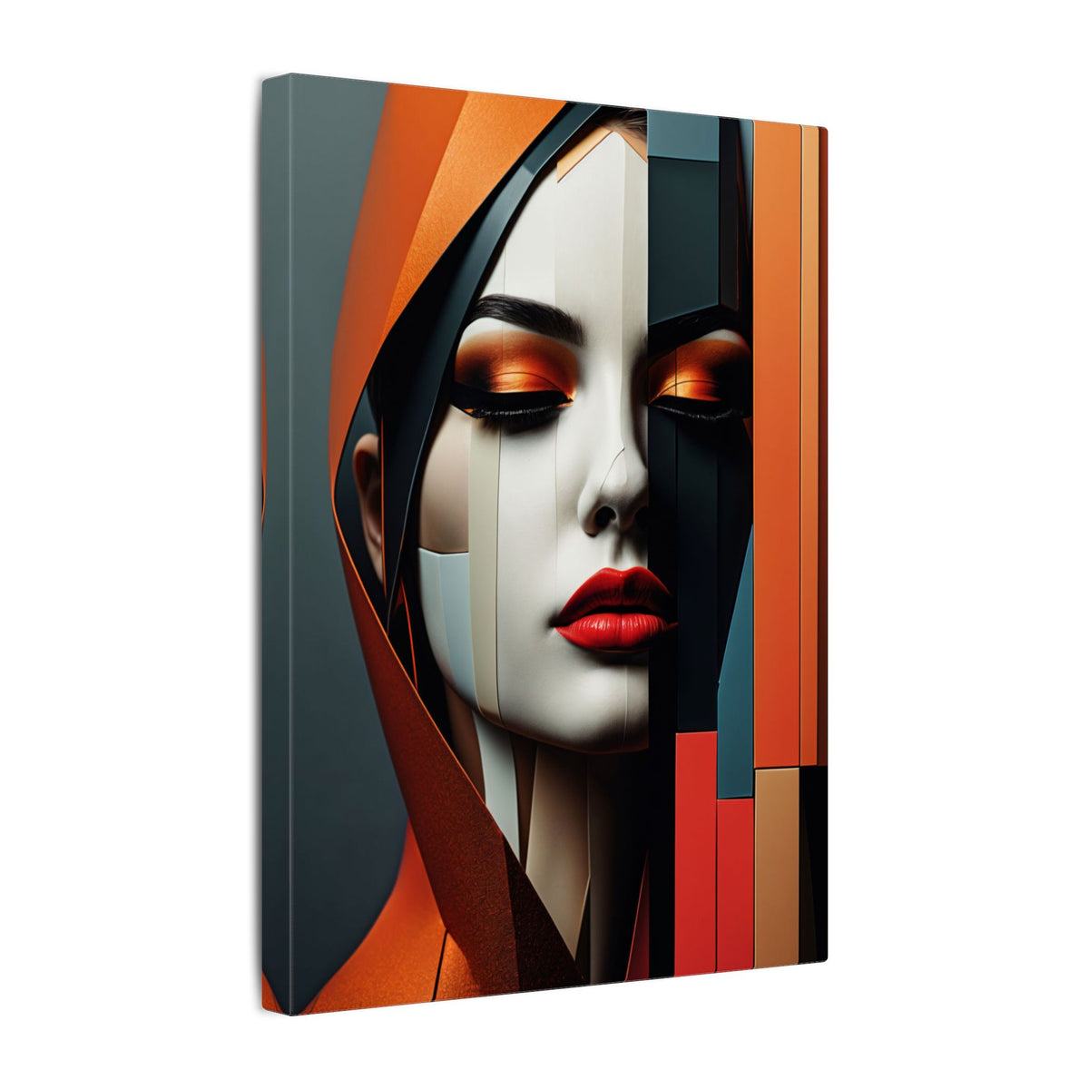Becoming Art – Geometric Female Portrait Canvas Print