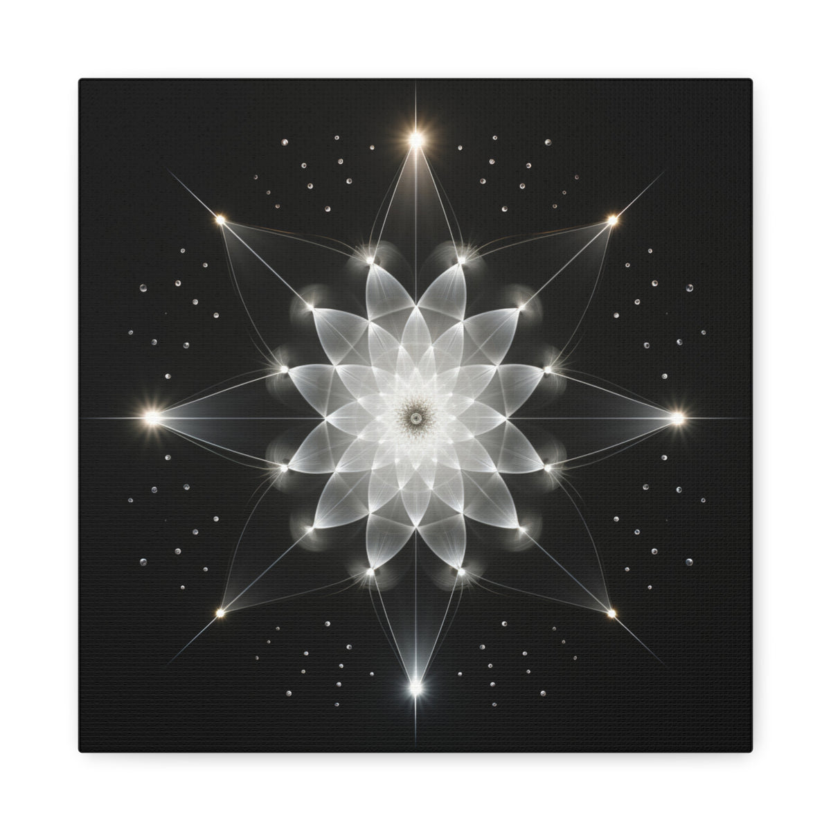 Constellation in Bloom — Monochrome Sacred Geometry Wall Art
