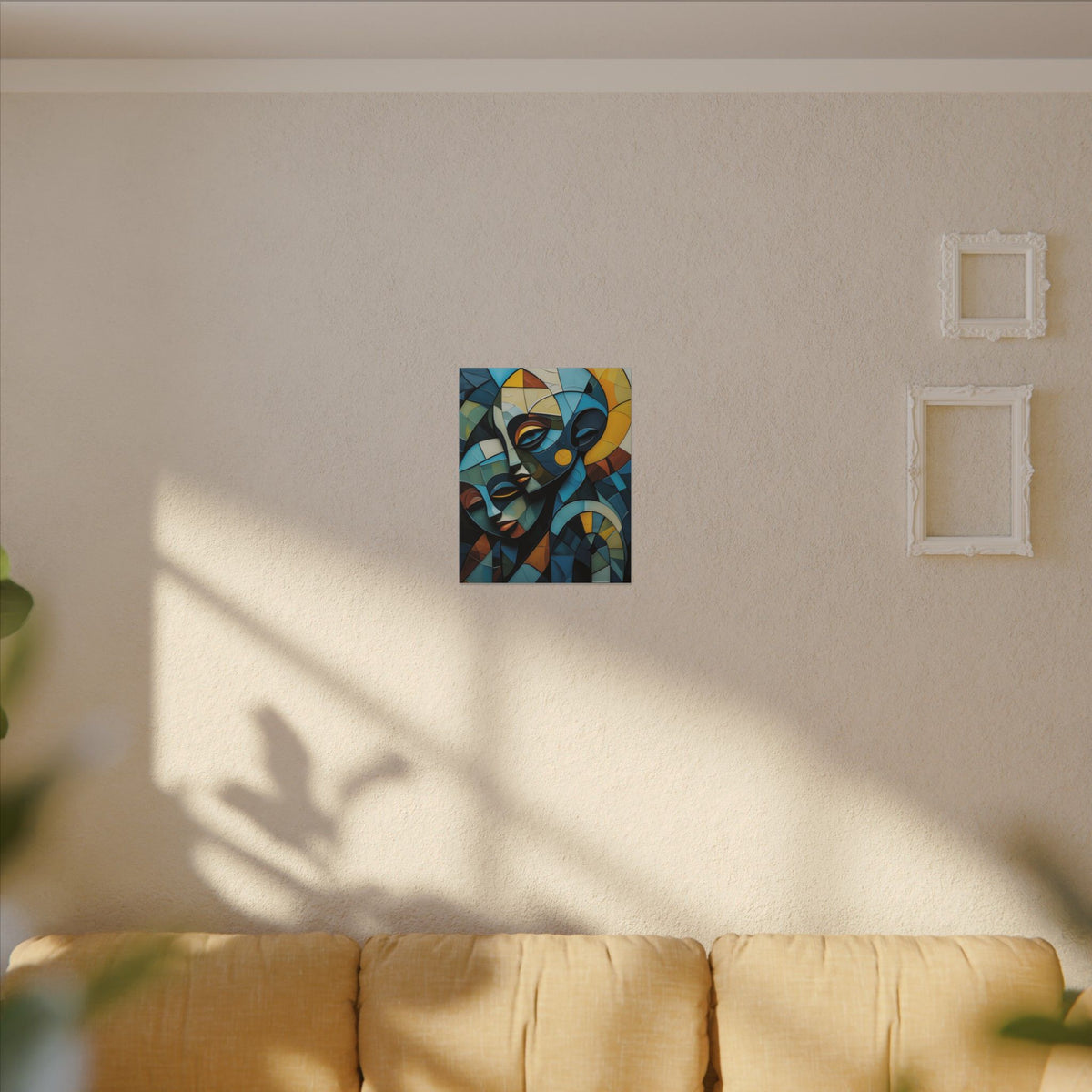 Shared Geometry – Abstract Dual Portrait Canvas Print