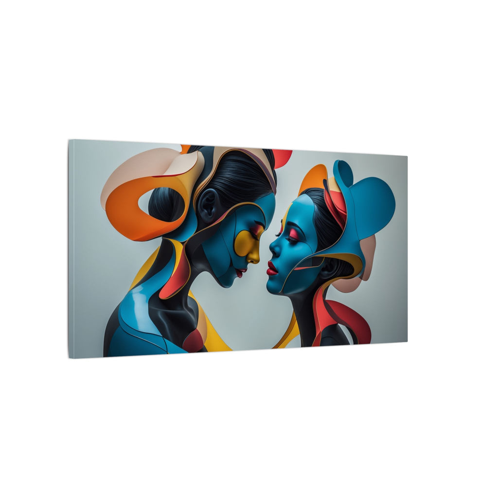 Almost Touching – Futurist Dual Portrait Canvas Print