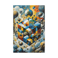 World Within Worlds – Surreal Geometric Earth Canvas Print