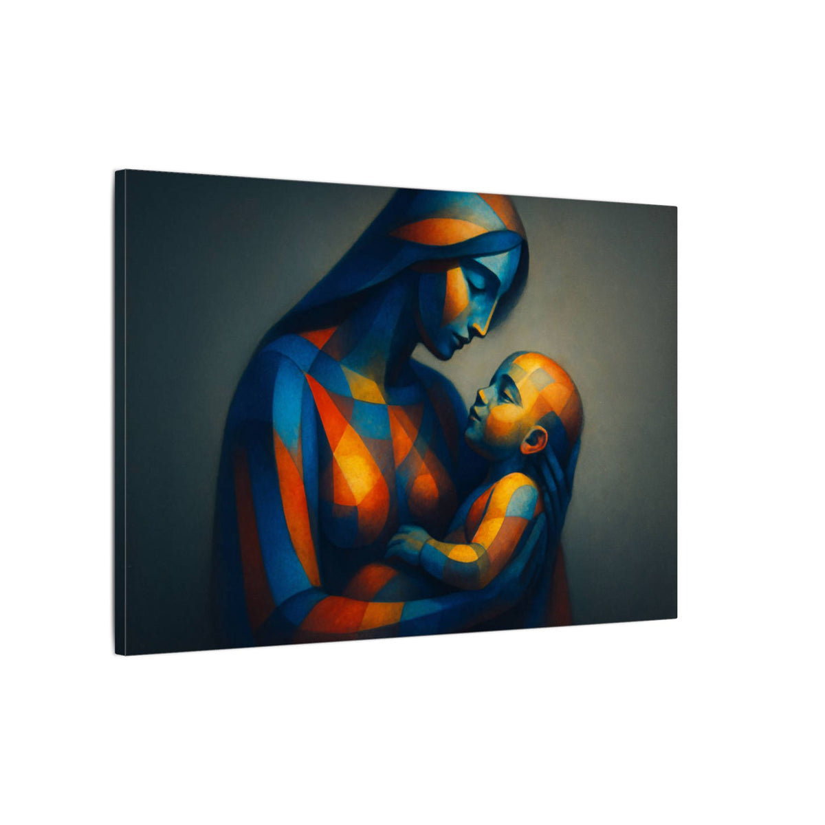 Held in Light – Abstract Mother and Child Canvas Print