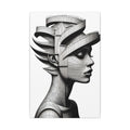 Architecture of Thought – Monochrome Futurist Portrait Canvas Print