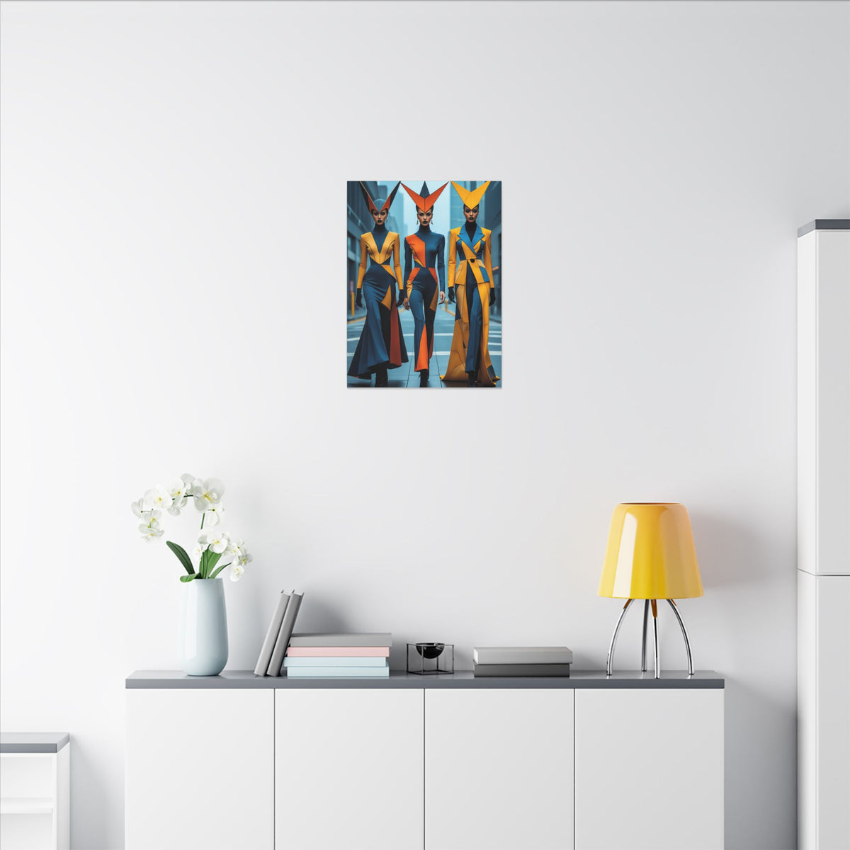 The Vanguard – Futurist Fashion Trio Canvas Print