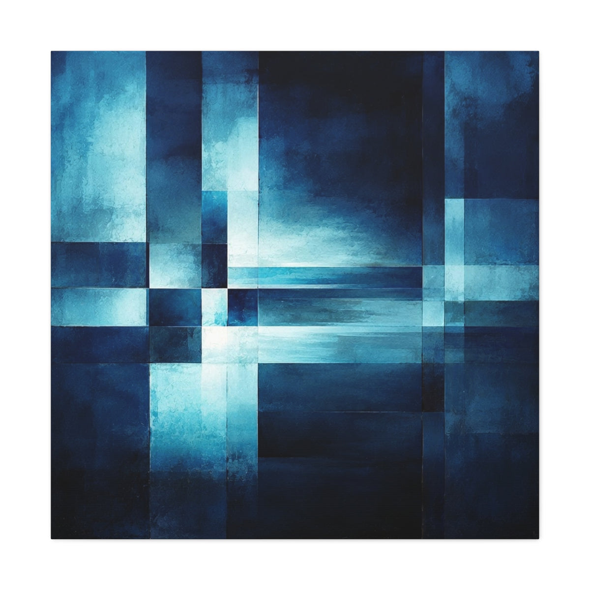 Blue Interval — Geometric Nocturne Abstract Fine Art Print