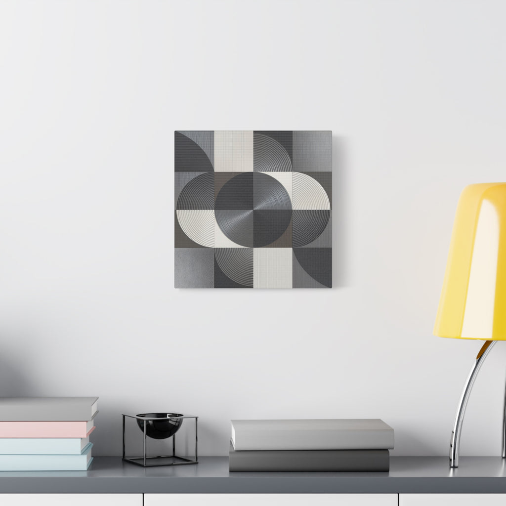 Measured Silence – Monochrome Geometric Circle Canvas Print