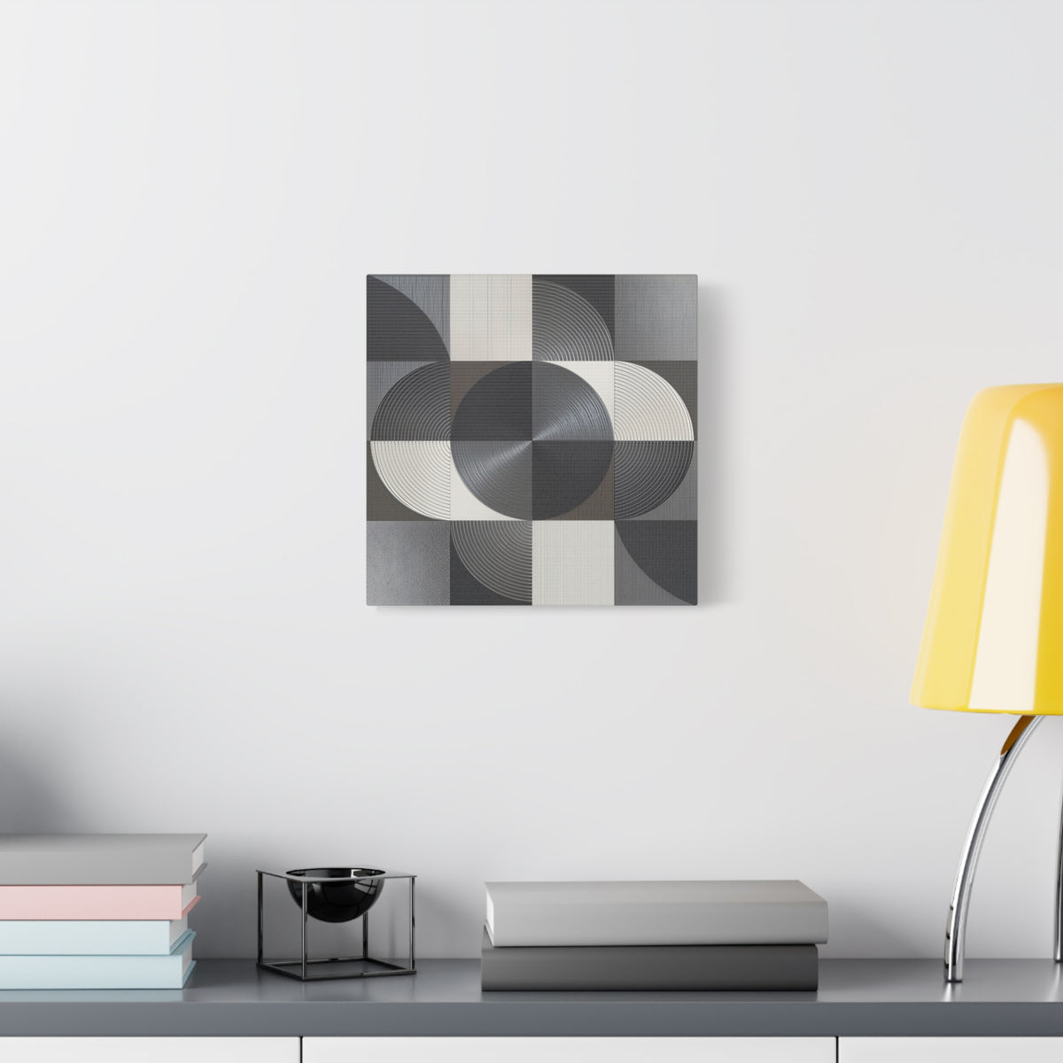 Measured Silence – Monochrome Geometric Circle Canvas Print