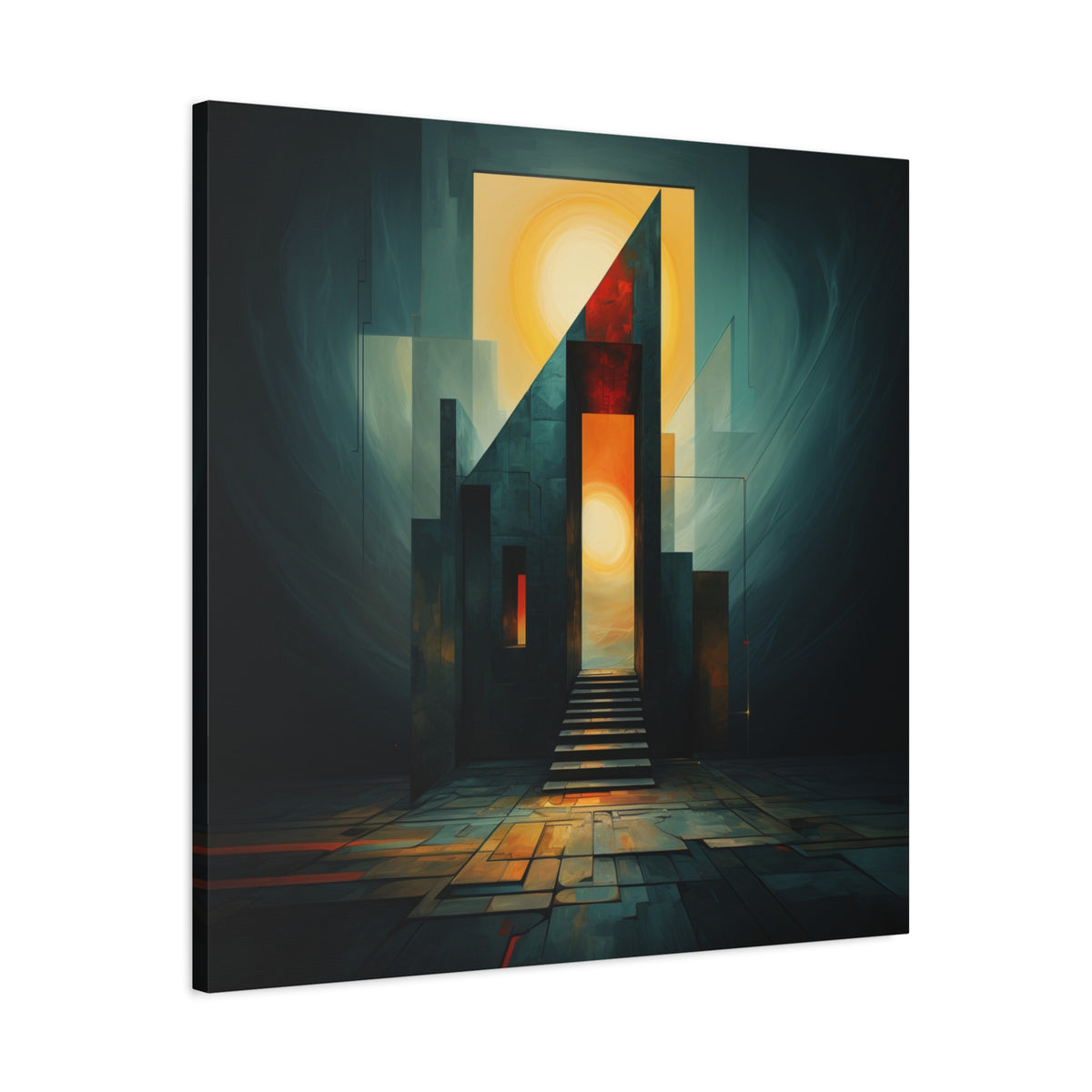 Ascend Into Light — Futuristic Architectural Abstract Wall Art