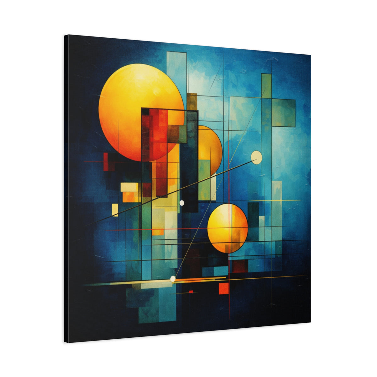 Solar Blueprint – Geometric Abstract Sun Canvas Print