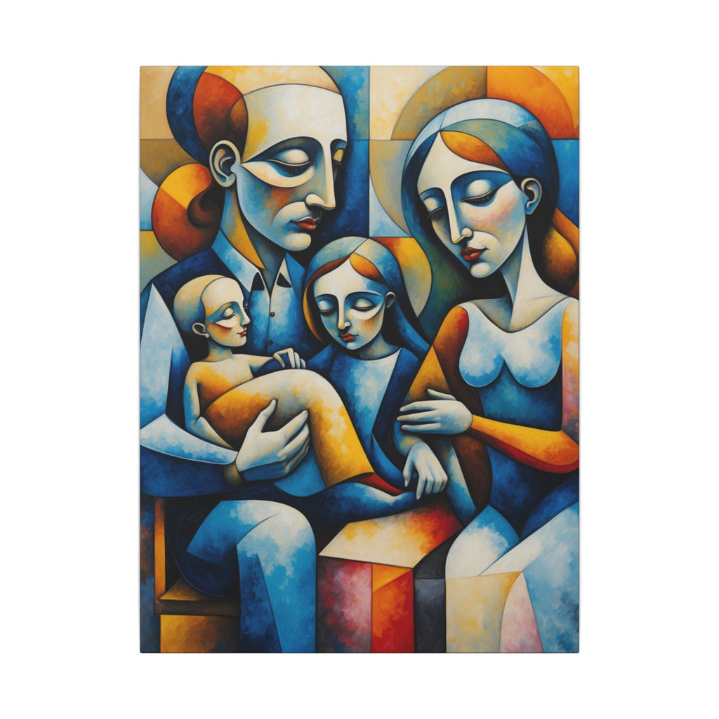 Held Together – Modern Geometric Family Portrait Canvas Print