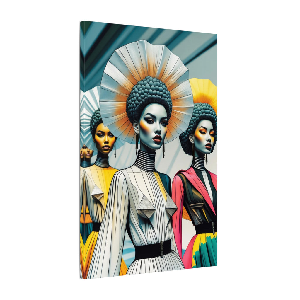 Crowned in Form – Futurist Fashion Portrait Canvas Print
