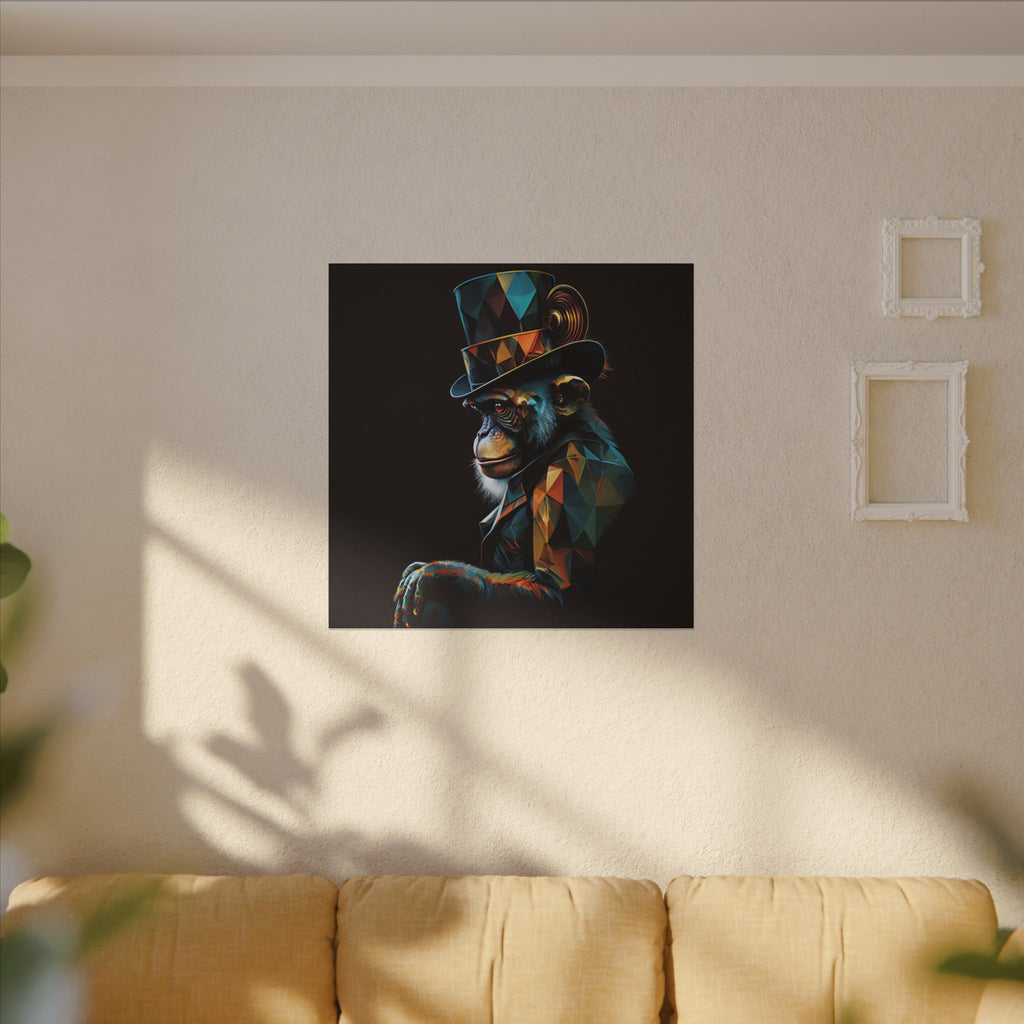 The Unusual Gentleman – Geometric Chimp Portrait Canvas Print
