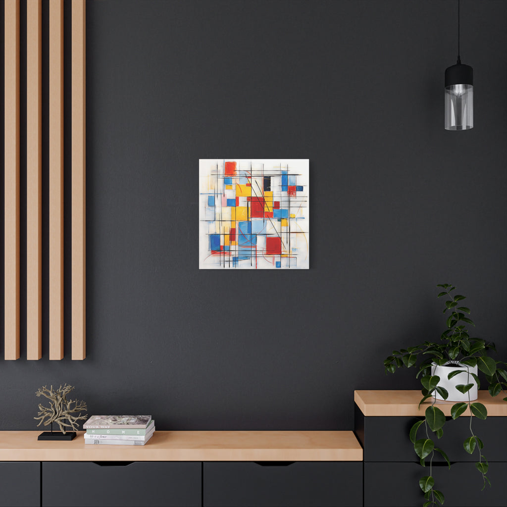 Controlled Chaos — Modern Geometric Abstract in Red, Blue, Yellow & Black