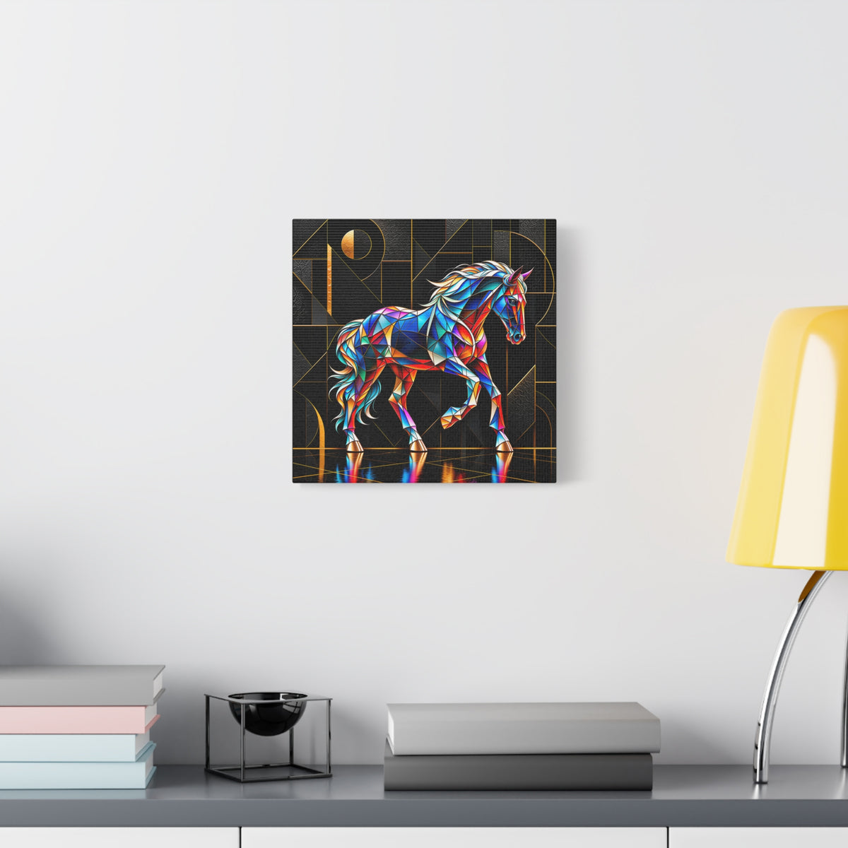 Prismatic Stallion — Stained Glass Geometric Horse Wall Art