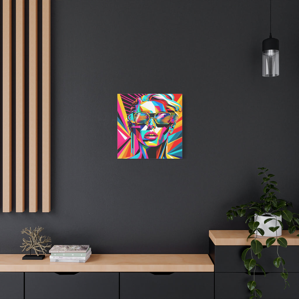 City Voltage – Neon Pop Art Portrait Canvas Print