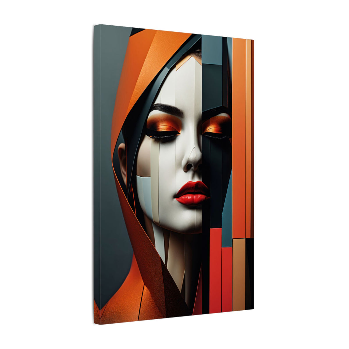 Becoming Art – Geometric Female Portrait Canvas Print