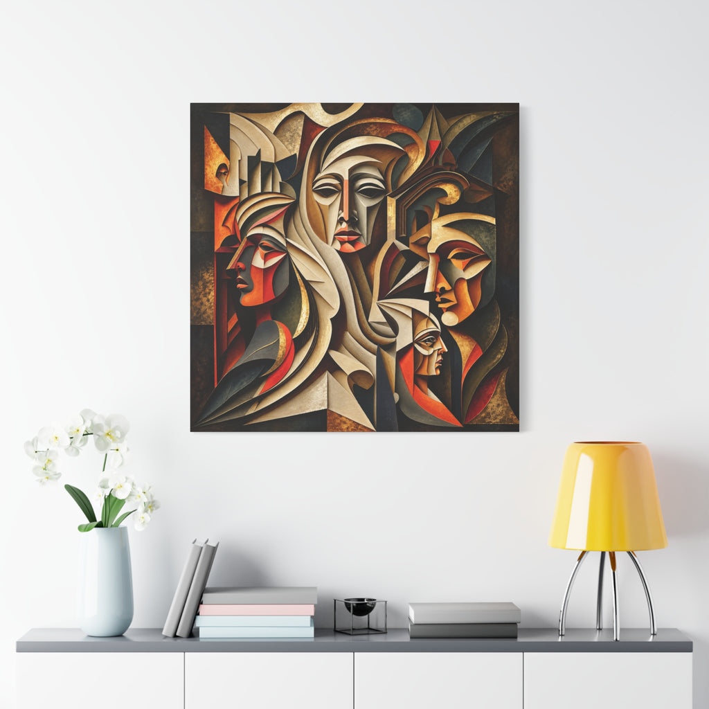 Ancestral Protectors | Cubist Spiritual Wall Art