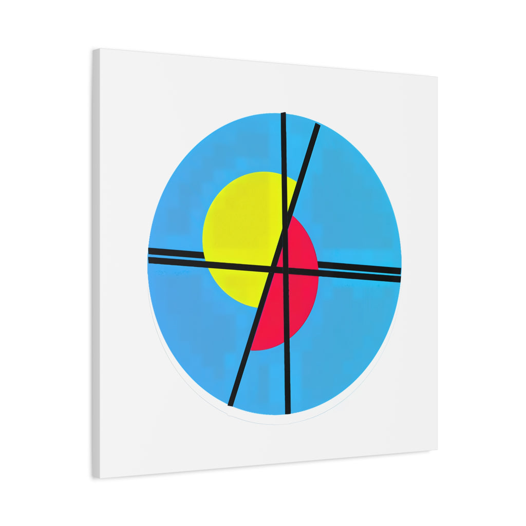 Primary Tension – Minimal Geometric Circle Canvas Print