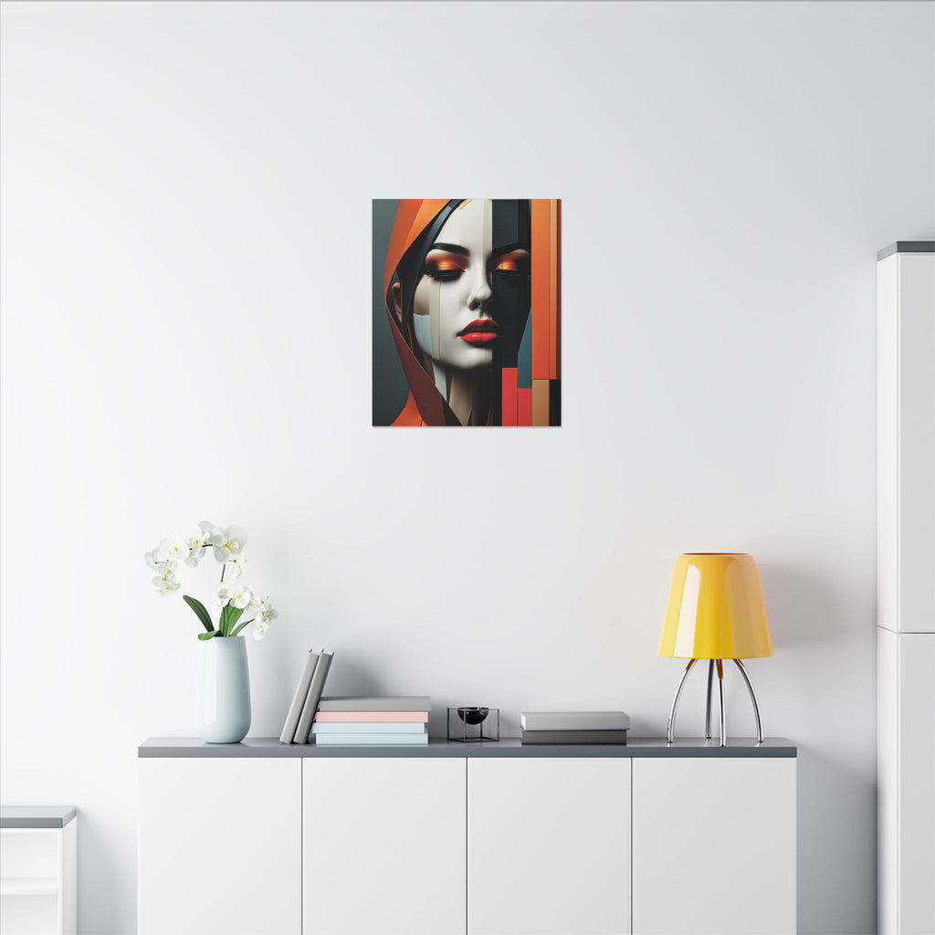 Becoming Art – Geometric Female Portrait Canvas Print