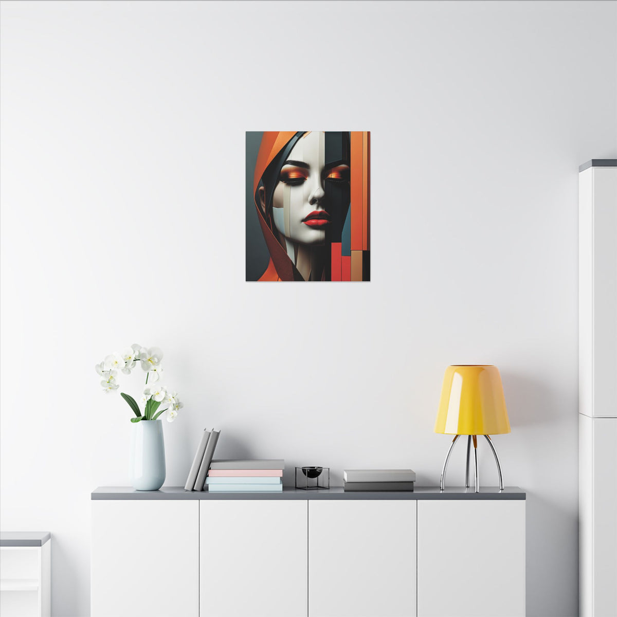 Becoming Art – Geometric Female Portrait Canvas Print