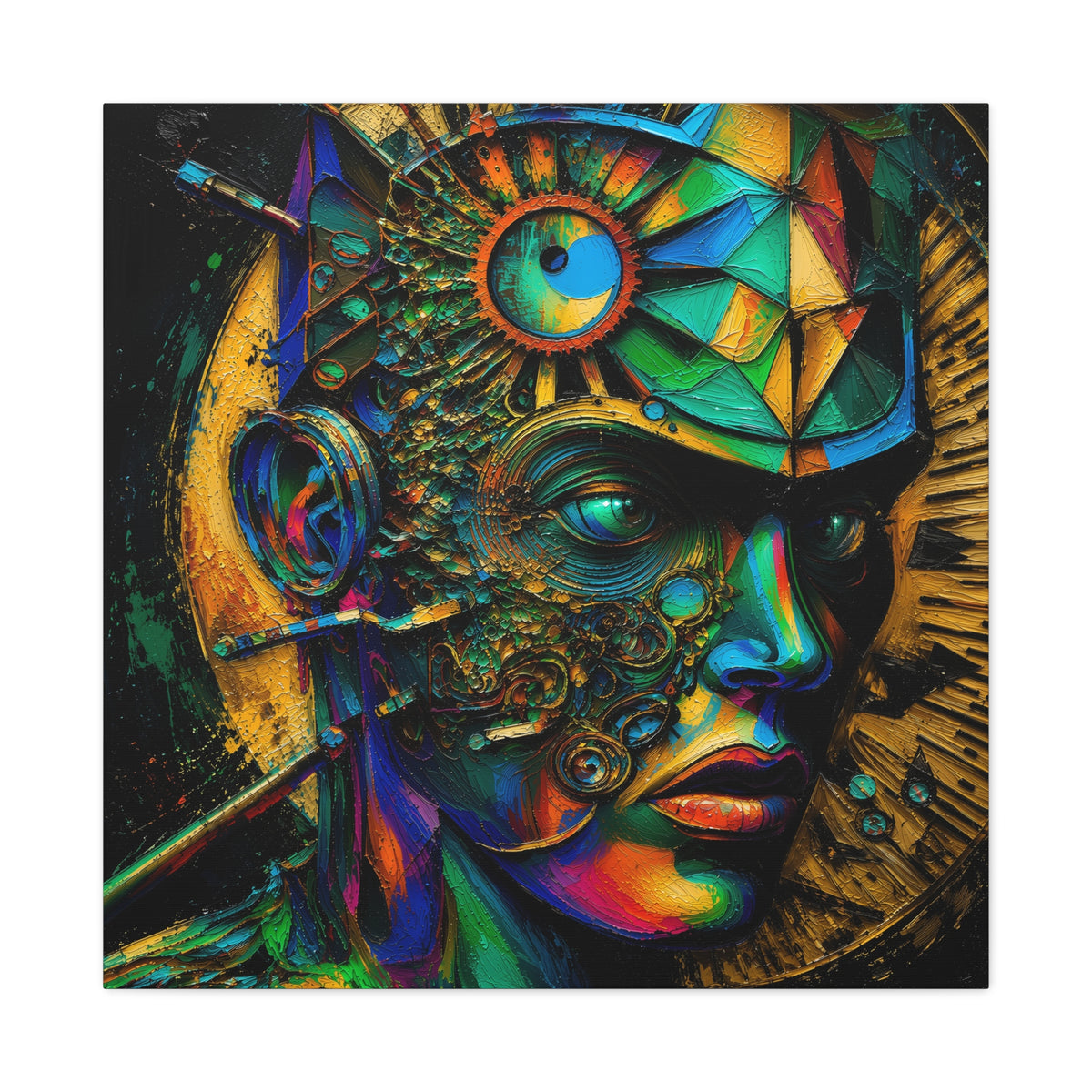 Vision Engine — Futuristic Abstract Portrait Fine Art Print