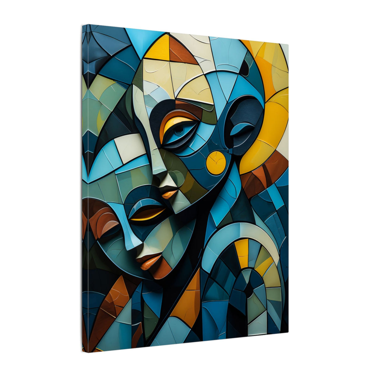 Shared Geometry – Abstract Dual Portrait Canvas Print