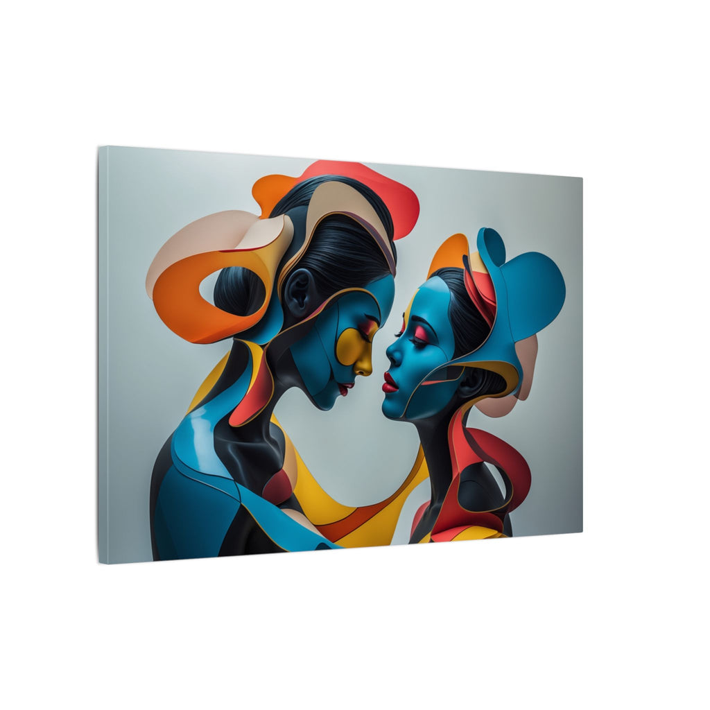 Almost Touching – Futurist Dual Portrait Canvas Print