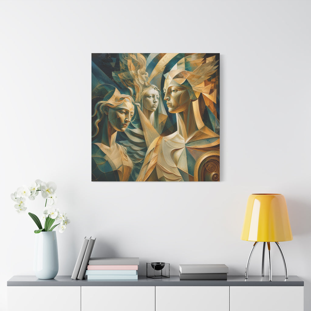 Chorus of Grace — Celestial Cubist Portrait Fine Art Print